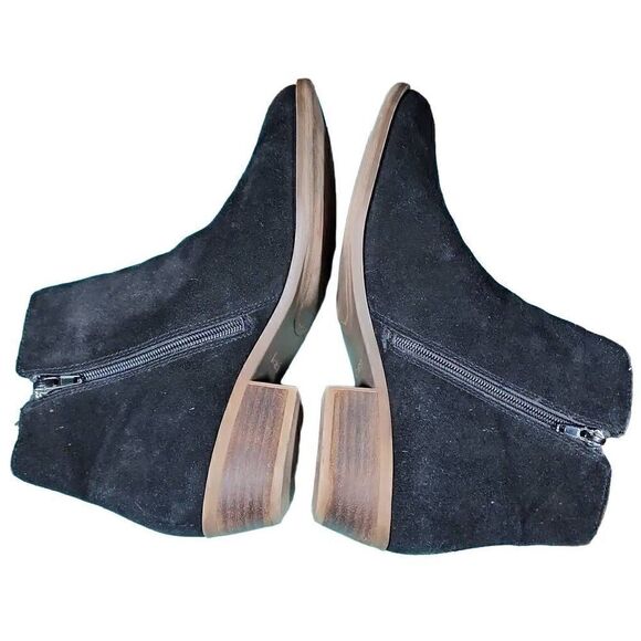 Kensie Women's Black Suede Leather Side Zip Granger Ankle Boots Size 11 - Picture 4 of 9